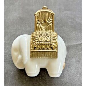 Vintage Avon Royal Elephant White Milk Glass Charisma Perfume Bottle Aprox 1/2F
